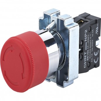 Грибок" Φ30мм фиксацией NP2-BS442 без подсветки красная 1НЗ, IP40 (R) Кнопка управления CHINT Красный AC/DC "GPIBOK"-Φ30MM-FIKCACIEI-NP2-BS442-BEZ-PODCBETKI-KPACHAYA-1HZ,-IP40-(R)