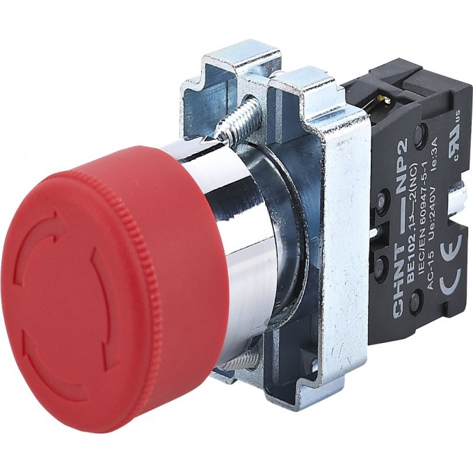 Грибок" Φ30мм фиксацией NP2-BS442 без подсветки красная 1НЗ, IP40 (R) Кнопка управления CHINT Красный AC/DC "GPIBOK"-Φ30MM-FIKCACIEI-NP2-BS442-BEZ-PODCBETKI-KPACHAYA-1HZ,-IP40-(R) 