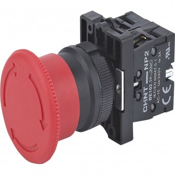 Грибок" Φ30мм фиксацией NP2-ES445 без подсветки, красная 1НО+1НЗ, IP40 (R) Кнопка управления CHINT Красный AC/DC "GPIBOK"-Φ30MM-FIKCACIEI-NP2-ES445-BEZ-PODCBETKI,-KPACHAYA-1HO+1HZ,-IP40-(R)
