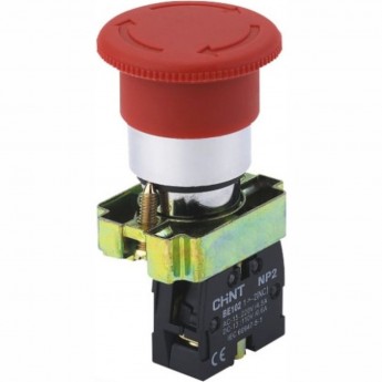 Грибок" Φ40мм (2) с фиксации NP2-BS542 без подсветки красная 1НЗ IP40 Кнопка управления CHINT Красный AC/DC "GPIBOK"-Φ40MM-(2)-C-FIKCACII-NP2-BS542-BEZ-PODCBETKI-KPACHAYA-1HZ-IP40