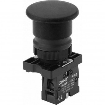 Грибок" Φ40мм самовозв. NP2-BC22 без подсветки черная 1НЗ, IP40 (R) Кнопка управления CHINT Черный AC/DC "GPIBOK"-Φ40MM-CAMOBOZB.-NP2-BC22-BEZ-PODCBETKI-CHEPHAYA-1HZ,-IP40-(R)