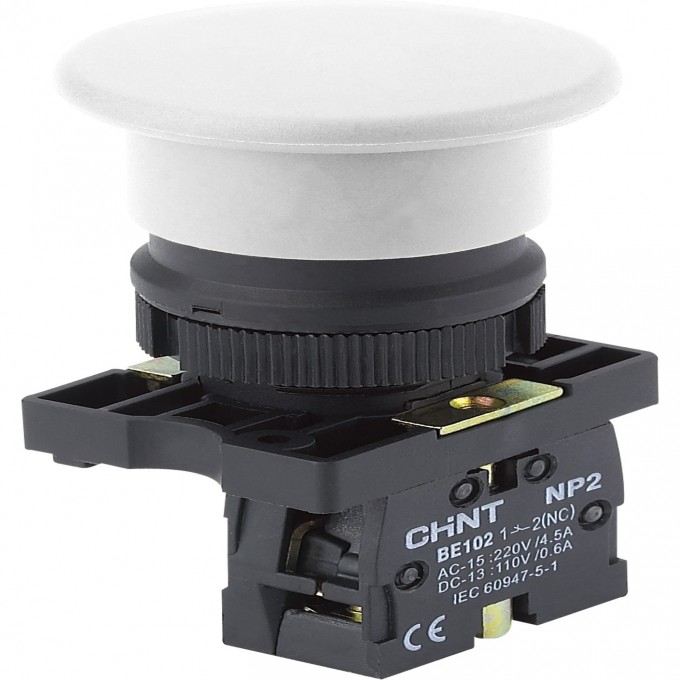 Грибок" Φ40мм самовозв. NP2-EC12 без подсветки, белая 1НЗ, IP40 (R) Кнопка управления CHINT Белый AC/DC "GPIBOK"-Φ40MM-CAMOBOZB.-NP2-EC12-BEZ-PODCBETKI,-BELAYA-1HZ,-IP40-(R) 