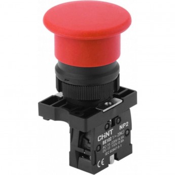 Грибок" Φ40мм самовозв. NP2-EC42 без подсветки красная 1НЗ, IP40 (R) Кнопка управления CHINT Красный AC/DC "GPIBOK"-Φ40MM-CAMOBOZB.-NP2-EC42-BEZ-PODCBETKI-KPACHAYA-1HZ,-IP40-(R)