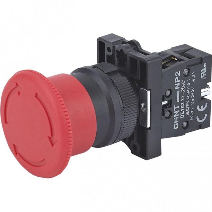 Грибок" Φ40мм фиксацией NP2-ES542 без подсветки красная 1НЗ, IP40 (R) Кнопка управления CHINT Красный AC/DC "GPIBOK"-Φ40MM-FIKCACIEI-NP2-ES542-BEZ-PODCBETKI-KPACHAYA-1HZ,-IP40-(R) 