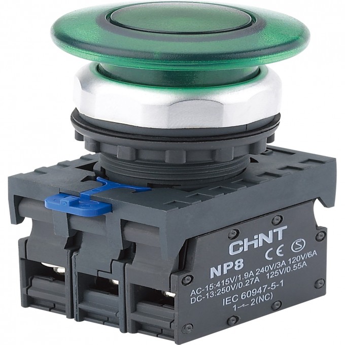 Грибок" Φ40мм NP8-02MD/13 подсвет., самовозв., зелен., AC110-230В, 2НЗ, IP65 (R) Кнопка упр. CHINT Зеленый AC/DC "GPIBOK"-Φ40MM-NP8-02MD/13-PODCBET.,-CAMOBOZB.,-ZELEH.,-AC110-230B,-2HZ,-IP65-(R) 