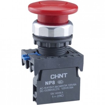 Грибок" Φ60мм NP8-10M/24 без подсветки, самовозв., красн., 1НО, IP65 (R) Кнопка упр. CHINT Красный AC/DC "GPIBOK"-Φ60MM-NP8-10M/24-BEZ-PODCBETKI,-CAMOBOZB.,-KPACH.,-1HO,-IP65-(R)
