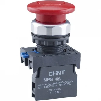 Грибок" Φ60мм NP8-10M/24 без подсветки, самовозв., красн., 1НО, IP65 (R) Кнопка упр. CHINT Красный AC/DC "GPIBOK"-Φ60MM-NP8-10M/24-BEZ-PODCBETKI,-CAMOBOZB.,-KPACH.,-1HO,-IP65-(R)