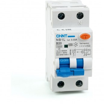 NB1L 1P+N B20 30мА тип AC 10кА (36mm) (R) Диф. автомат CHINT 50/60 IP20