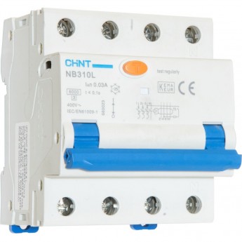 NB310L/3N 3P+N 13А 30мА, тип A, х-ка C, 6кА (R) Диф. автомат CHINT AC 50/60 Гц