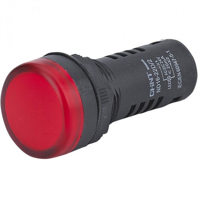 ND16-22D/2C красный, встр. резистор, IP65 AC/DC24В (R) Индикатор CHINT AC/DC (переменный/постоянный) ND16-22D/2C-KPACHYII,-BCTP.-PEZICTOP,-IP65-AC/DC24B-(R)