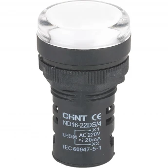 ND16-22DS/2C белый, compact, встр. резистор, IP65 AC/DC24В (R) Индикатор CHINT 2000 мм