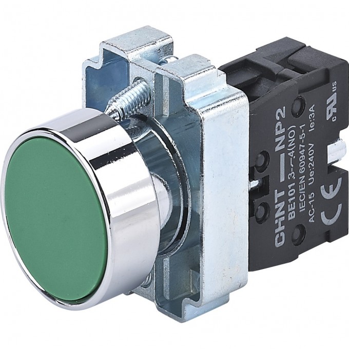 NP2-BA31 без подсветки зеленая, 1НО, IP40 (R) Кнопка управления CHINT Зеленый AC/DC NP2-BA31-BEZ-PODCBETKI-ZELEHAYA,-1HO,-IP40-(R)