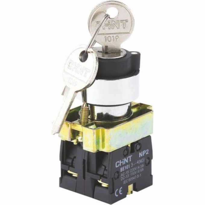NP2-BG53, 3 положения с возвратом, 2НО IP40 Переключатель CHINT Черный AC/DC NP2-BG53,-3-POLOJEHIYA-C-BOZBPATOM,-2HO-IP40