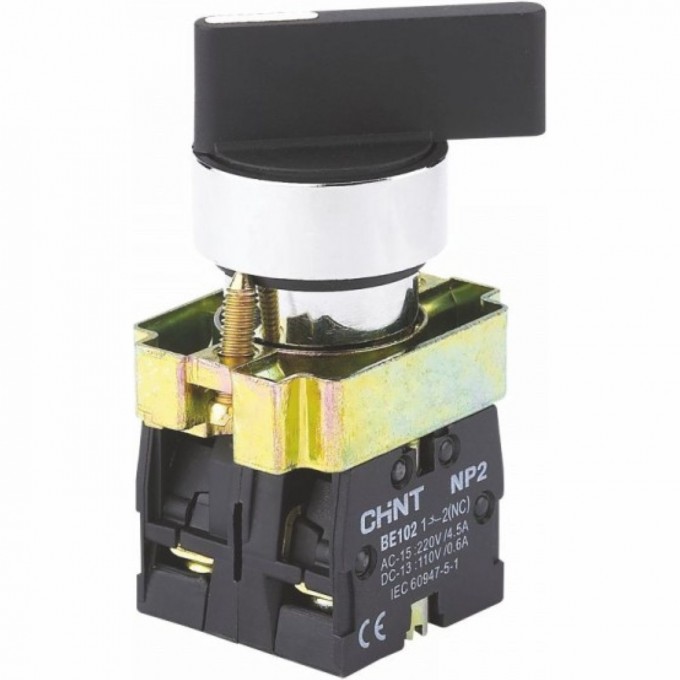 NP2-BJ44, 2 положения возвратом, 2НЗ, IP40 (R) Переключатель CHINT Черный AC/DC NP2-BJ44,-2-POLOJEHIYA-BOZBPATOM,-2HZ,-IP40-(R)