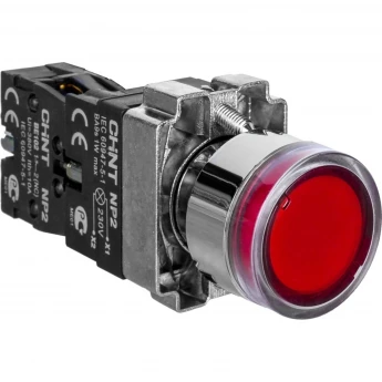 NP2-BW3461 1НО красная AC/DC230В(LED) IP40 Кнопка управления CHINT Красный Круглая