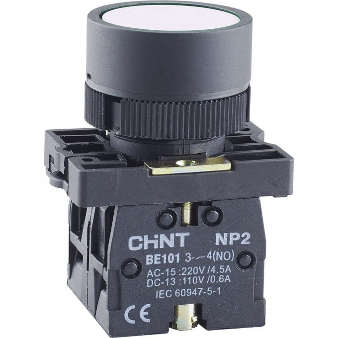 NP2-EA12 без подсветки белая 1НЗ, IP40 (R) Кнопка управления CHINT Белый AC/DC NP2-EA12-BEZ-PODCBETKI-BELAYA-1HZ,-IP40-(R)