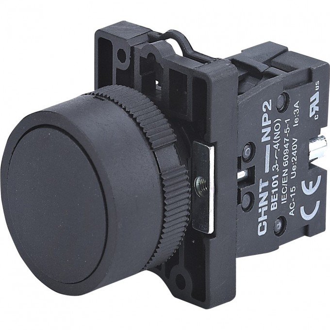 NP2-EA21 без подсветки черная 1НО, IP40 (R) Кнопка управления CHINT Черный AC/DC NP2-EA21-BEZ-PODCBETKI-CHEPHAYA-1HO,-IP40-(R)