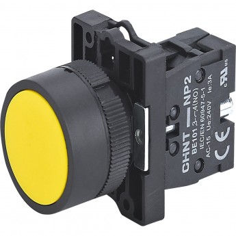NP2-EA55 без подсветки желтая 1НО+1НЗ IP40 (R) Кнопка управления CHINT Желтый AC/DC