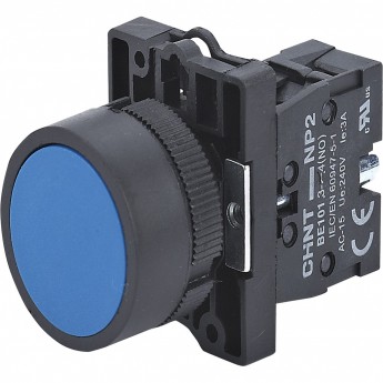 NP2-EA65 без подсветки синяя 1НО+1НЗ, IP40 (R) Кнопка управления CHINT Синий AC/DC