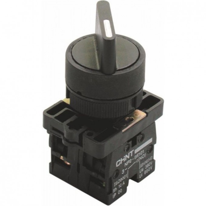 NP2-ED33, 3 положения с фиксацией, 2НО IP40 Переключатель CHINT Черный AC/DC NP2-ED33,-3-POLOJEHIYA-C-FIKCACIEI,-2HO-IP40