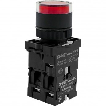 NP2-EW3465 1НО+1НЗ красная AC/DC230В(LED), IP40 (R) Кнопка управления CHINT Красный Круглая