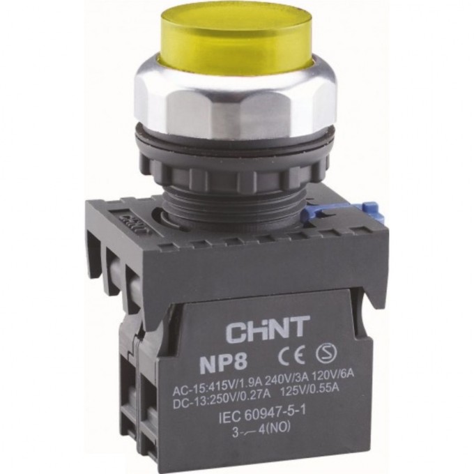 NP8-10GND/5 1НО желтая AC110В-220В(LED) IP65 (R) Кнопка управления CHINT Желтый AC/DC NP8-10GND/5-1HO-JELTAYA-AC110B-220B(LED)-IP65-(R)