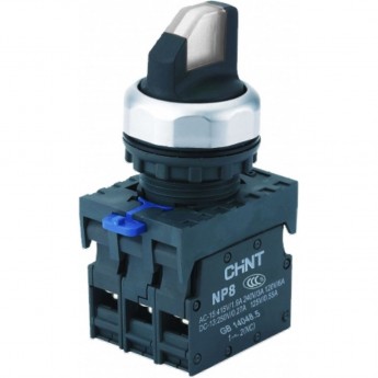 NP8-10XD/211, 2 полож. фикс., белый, AC110-230В(LED), 1НО+1НЗ, IP65 (R) Переключатель CHINT AC/DC