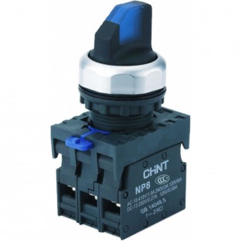 NP8-20XD/315, 3 полож. фикс., синий, AC110-230В(LED), 2НО, IP65 (R) Переключатель CHINT AC/DC