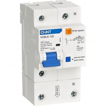 NXBLE-125 1P+N 125А, х-ка C 30мА, электронный тип AС, х-ка C, 10кА (R) Диф. автомат CHINT AC 50/60